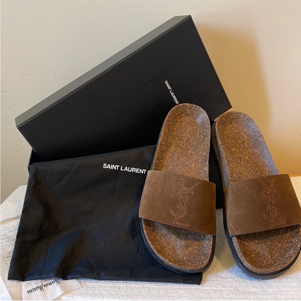 Saint Laurent✨ Suede Slides size 37 US37